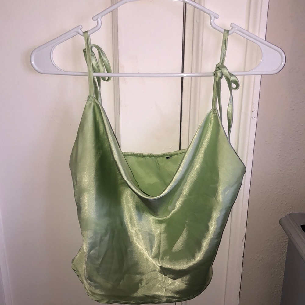 Cowl neck green top